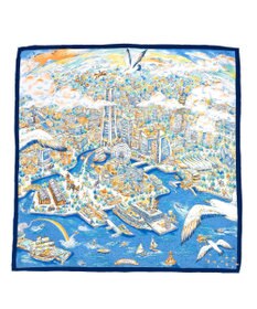 伝統横濱スカーフ】YOKOHAMA MINATOMIRAI 大判 シルクツイル