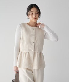 YECCA VECCA ツイードペプラムジレ