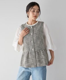 YECCA VECCA ツイードペプラムジレ