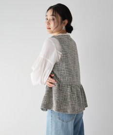 YECCA VECCA ツイードペプラムジレ