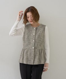 YECCA VECCA ツイードペプラムジレ