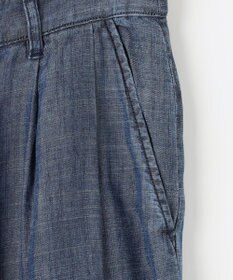 自由区 【洗える・XSサイズあり】テンセルリネンデニムワイド パンツ