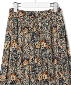 J.PRESS YORK STREET 【WOMEN】ペイズリーワイドプリーツ スカート