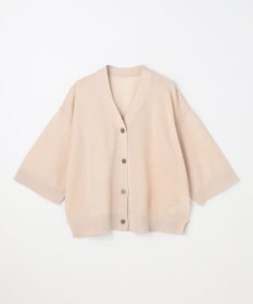 ANY リネンブレンドハーフスリーブカーディガン