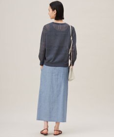 自由区 【洗える】コットンリネンシャンブレー スカート