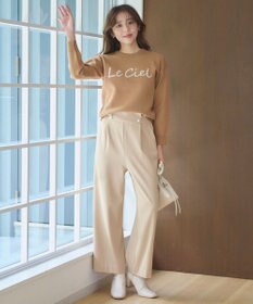 Feroux 【洗える】レタードロゴ プルオーバーニット