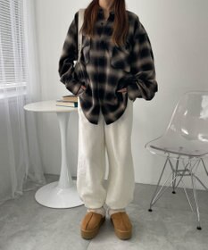 WEGO 【あったか/ウエストゴム】裏起毛スウェットジョガーパンツ