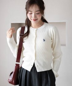 WEGO 【26年春新作】別注USPOLOケーブルニットカーデ