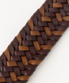 JOSEPH ABBOUD 【伸びる/日本製】レザーメッシュ ベルト