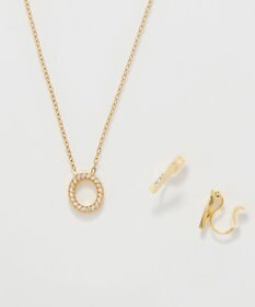 Phoebe 【Xmas Collection】パヴェモチーフネックレス&ツイストイヤリングセット/BOX&ショッパー付き