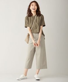J.PRESS LADIES 【シワになりにくい】コットンフィッティーシャーク ワイドパンツ