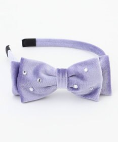 ANY KIDS ビジュー付き ベロアリボンカチューシャ