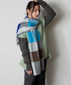 CHECK SHAGGY SCARF / チェックシャギーマフラー / TRICOTE