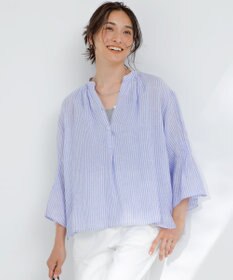 23区 【洗える】LIBECO タックスリーブ シャツ