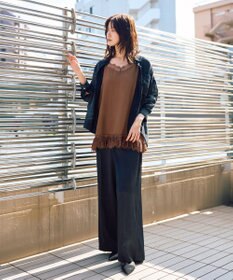 YECCA VECCA ヴィンテージサテンストレートパンツ