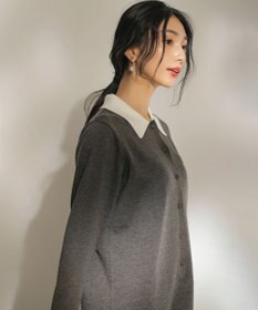 組曲 ニット襟トロンプルイユ ワンピース