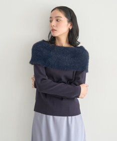 YECCA VECCA ファーMIXオフショルニット