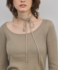 GRACE CONTINENTAL バイカラーリブニットトップ