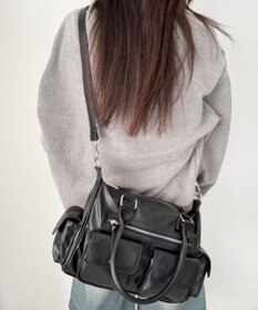 WEGO ポケットデザインボストンショルダー