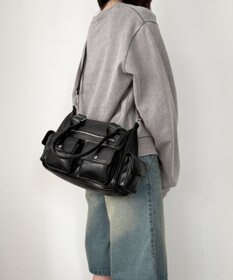 WEGO ポケットデザインボストンショルダー