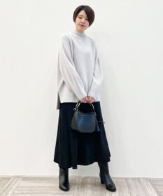 自由区 L 【洗える】ウールカシミヤ ハイネックニット (検索番号:JL27)