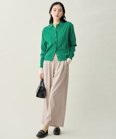 ANY L コットンブレンドポロカーデ