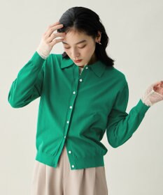 ANY L コットンブレンドポロカーデ