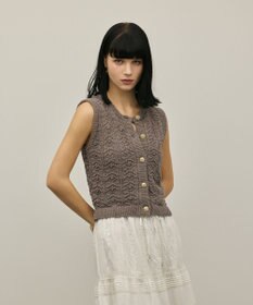 GRACE CONTINENTAL クロシェライクニットジレ