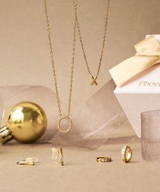 Phoebe 【Xmas Collection】パヴェモチーフネックレス&ツイストイヤリングセット/BOX&ショッパー付き