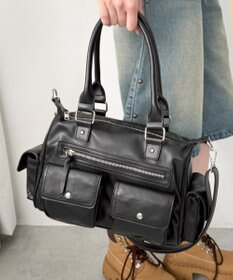 WEGO ポケットデザインボストンショルダー