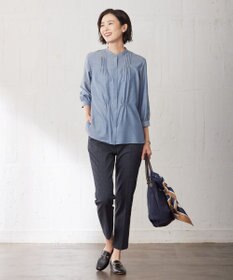 J.PRESS LADIES 【洗える】EcoVeroツイル テーパード パンツ