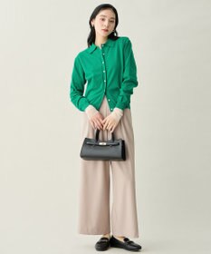 ANY L コットンブレンドポロカーデ