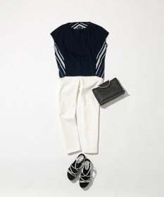 自由区 L 【WEB限定】ランダムストライプ セットアップワンピース