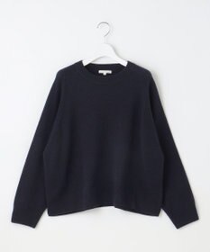 自由区 L 【洗える】ウールカシミヤブレンドラメスパンコールクルーネック ニット