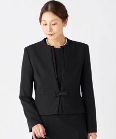 自由区 FORMAL 【ウォッシャブル対応】ドビーボーダーリボン ジャケット+ワンピース