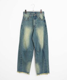 WEGO ヴィンテージウォッシュカーブデニムパンツ