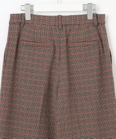 自由区 【洗える/撥水加工】TRギャバ チェック ワイドクロップドパンツ