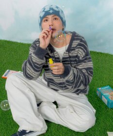 WEGO 【ユニセックス着用ITEM】シャギーボーダーニットパーカー