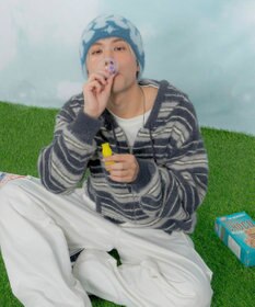 WEGO 【ユニセックス着用ITEM】シャギーボーダーニットパーカー