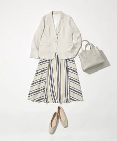 自由区 L 【WEB限定】ランダムストライプ セットアップワンピース