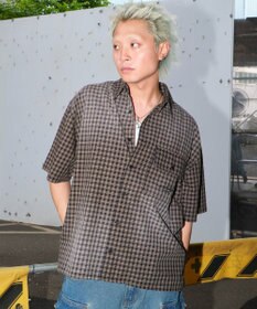 WEGO 【ユニセックス着用ITEM】ブリーチチェックロゴシャツ（SS）