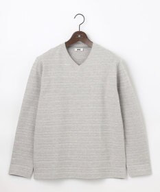 JOSEPH ABBOUD 【オーガニックコットン使用・日本素材・日本縫製】 オーガニックヘリンボ-ンリンクス Vネック Tシャツ