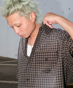 WEGO 【ユニセックス着用ITEM】ブリーチチェックロゴシャツ（SS）