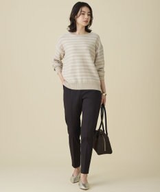 自由区 コットンサテンテーパード パンツ