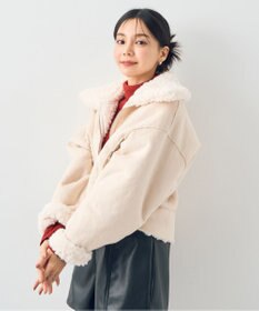 earth music&ecology リバーシブルフェイクムートンショートブルゾン