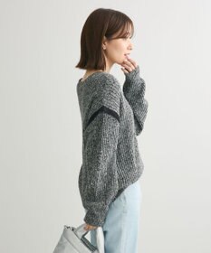 Green Parks Ｍｉｘ配色畦ニットプルオーバー