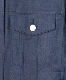 J.PRESS LADIES 【洗える】セルロースシャンブレー ノーカラー デニム ジャケット