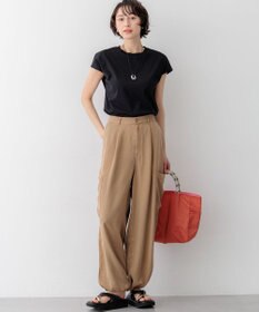 23区 L 【SLOW/一部店舗限定】ガーメントツイル ワイドタック パンツ