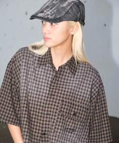 WEGO 【ユニセックス着用ITEM】ブリーチチェックロゴシャツ（SS）