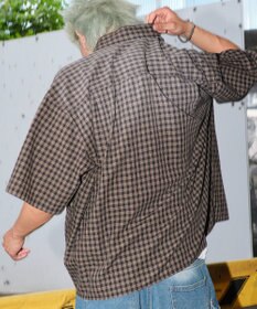 WEGO 【ユニセックス着用ITEM】ブリーチチェックロゴシャツ（SS）